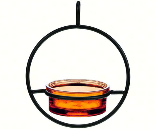 Recycled Glass 7.25 Inch Orange Sphere Hanger Feeder