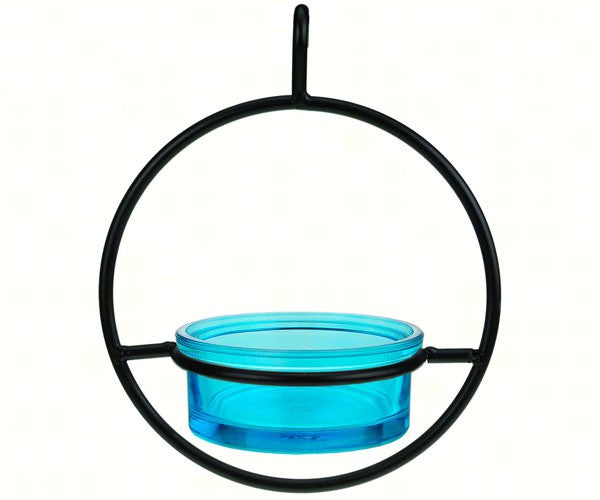 Recycled Glass 7.25 Inch Aqua Sphere Hanger Feeder