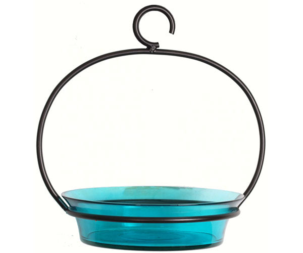 Recycled Glass 9.75 Inch Aqua Cuban Bowl Bird Bath or Feeder