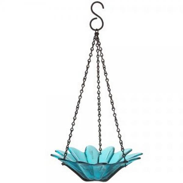 8 Inch Daisy Bird Feeder Aqua