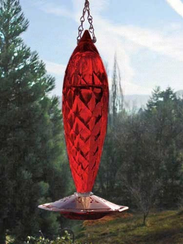 Crystal Spiral Glass Hummingbird Feeder